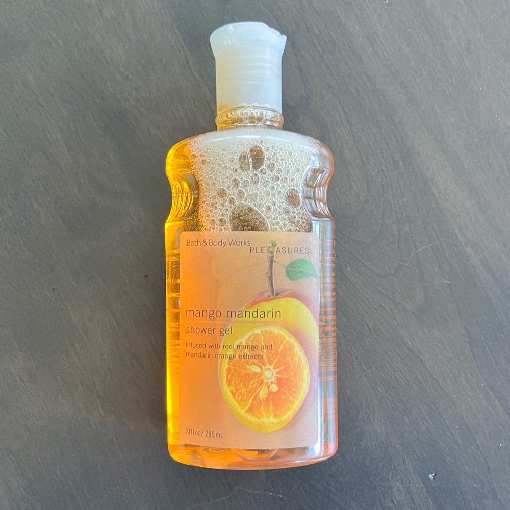 Bath and Body Works Pleasures MANGO MANDARIN shower gel 10 oz DISCONTINUED